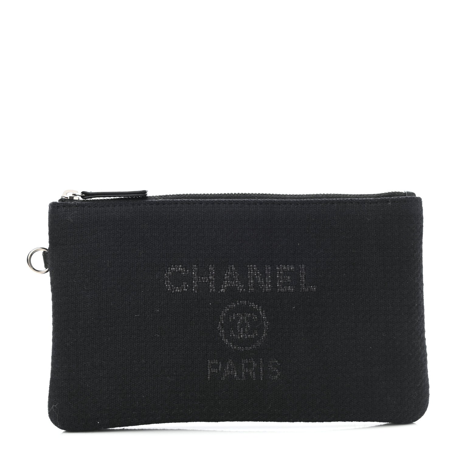 Chanel Canvas Small Deauville Pouch Black 1 of 6