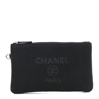 Chanel Canvas Small Deauville Pouch Black 1 of 6