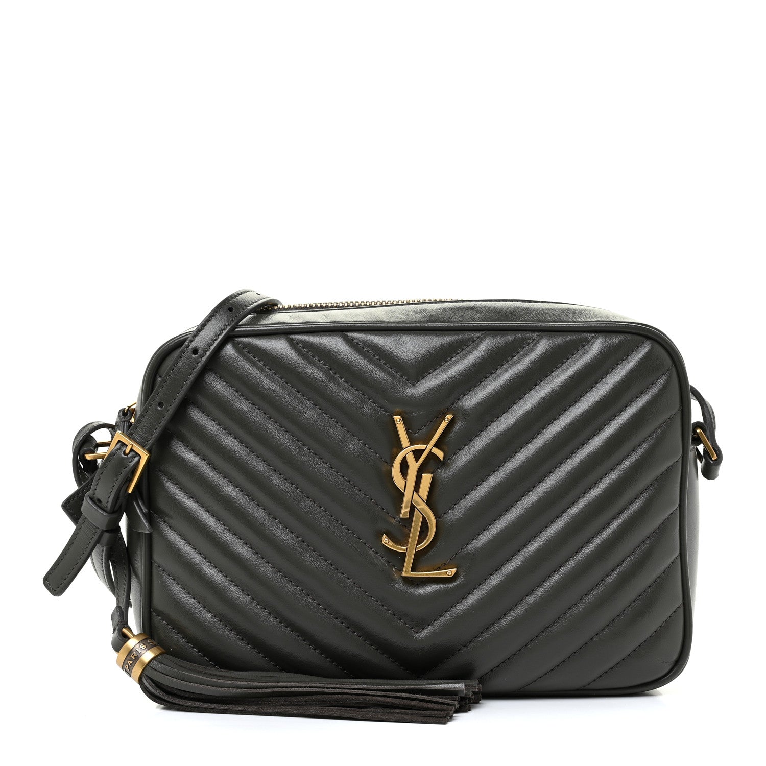 Saint Laurent Calfskin Matelasse Monogram Lou Camera Bag Military Olive 1 of 15