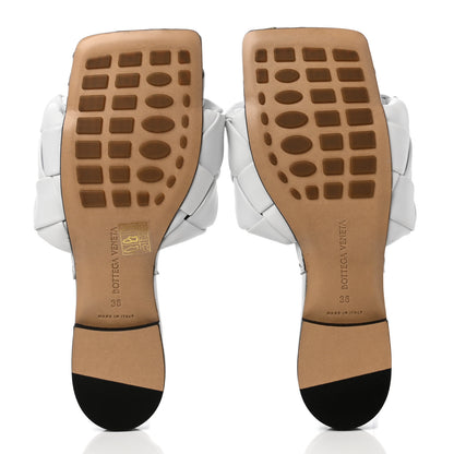 Bottega Veneta Nappa Maxi Intrecciato Lido Flat Sandals 38 Optic White 5 of 11