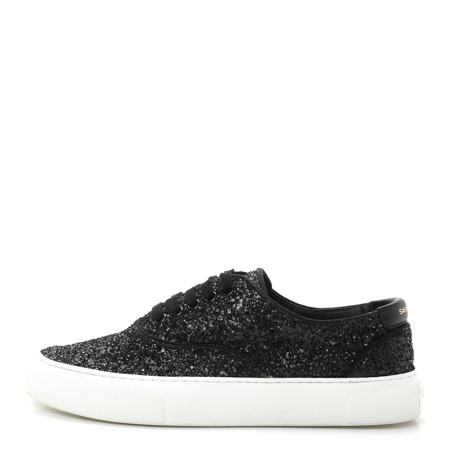 Saint Laurent Calfskin Crystal Glitter Venice Low Top Sneakers 38.5 Black 1 of 11