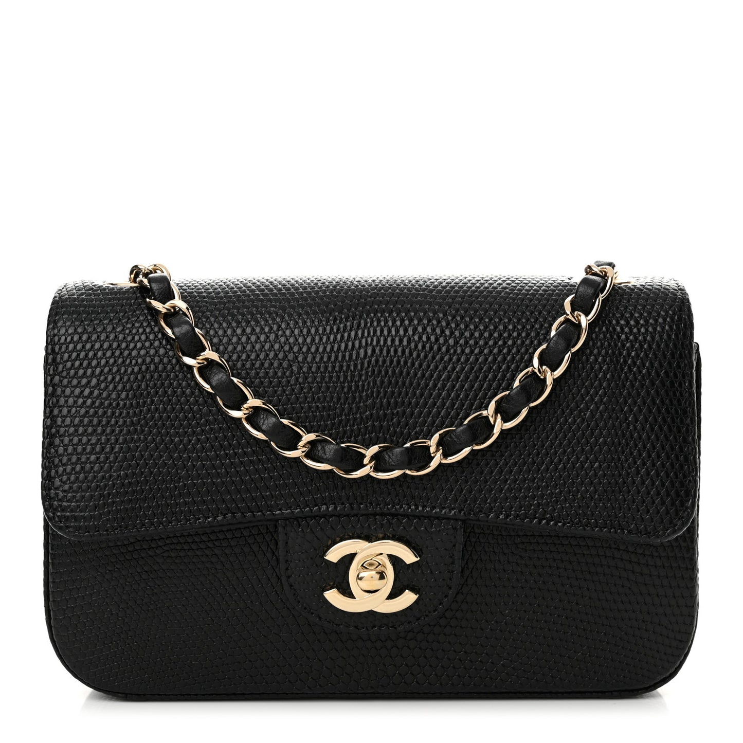 Lizard Mini Rectangular Flap Black