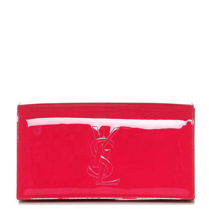 Saint Laurent Patent Monogram Large Belle De Jour Clutch Fuchsia 1 of 6