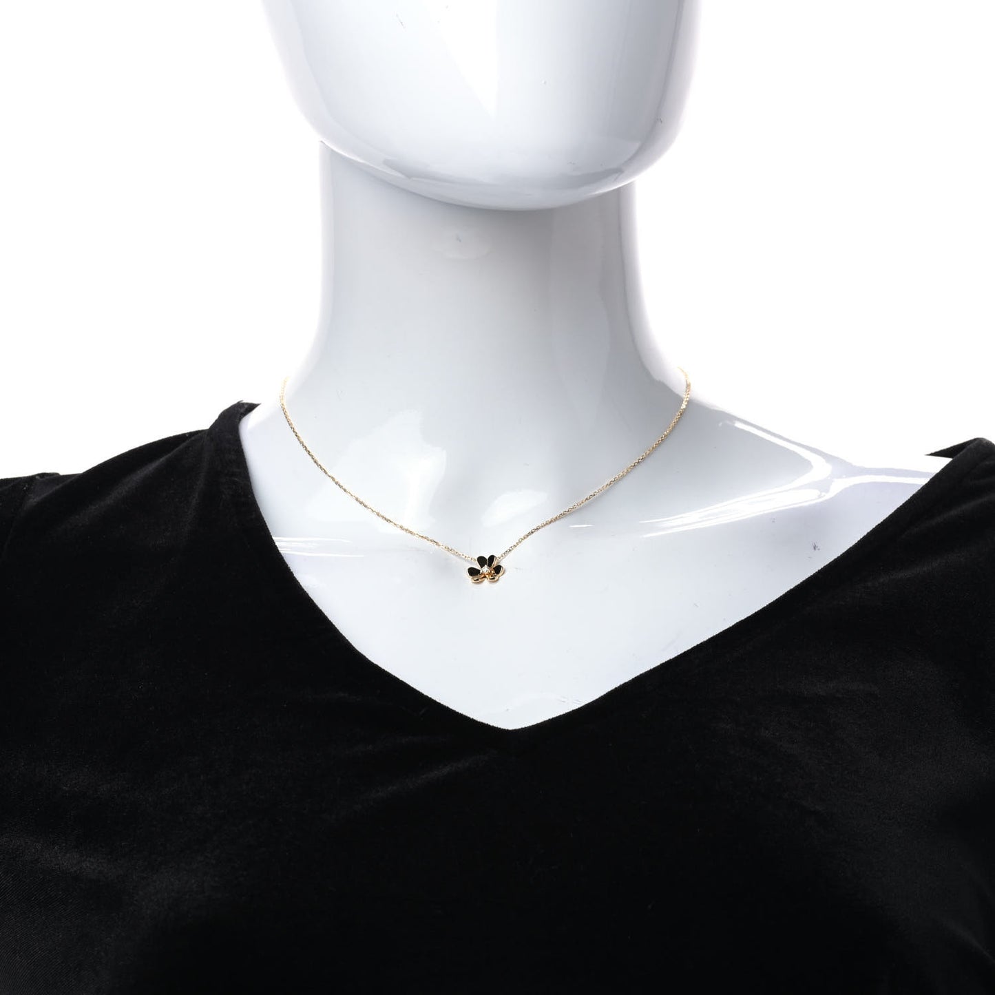 18K Yellow Gold Diamond Mini Frivole Pendant Necklace