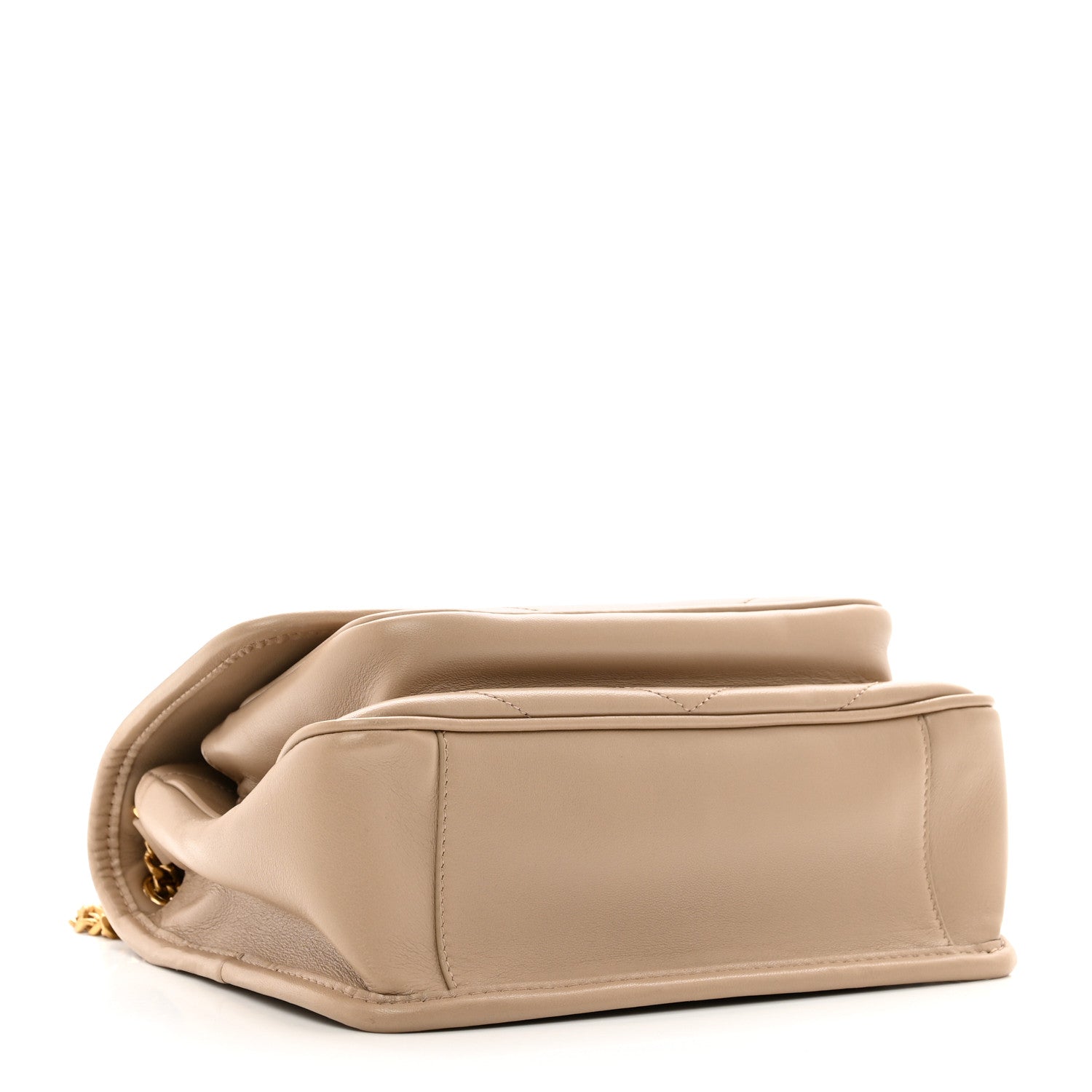 Saint Laurent Lambskin Matelasse Monogram Baby Niki Chain Satchel Dark Beige 4 of 10