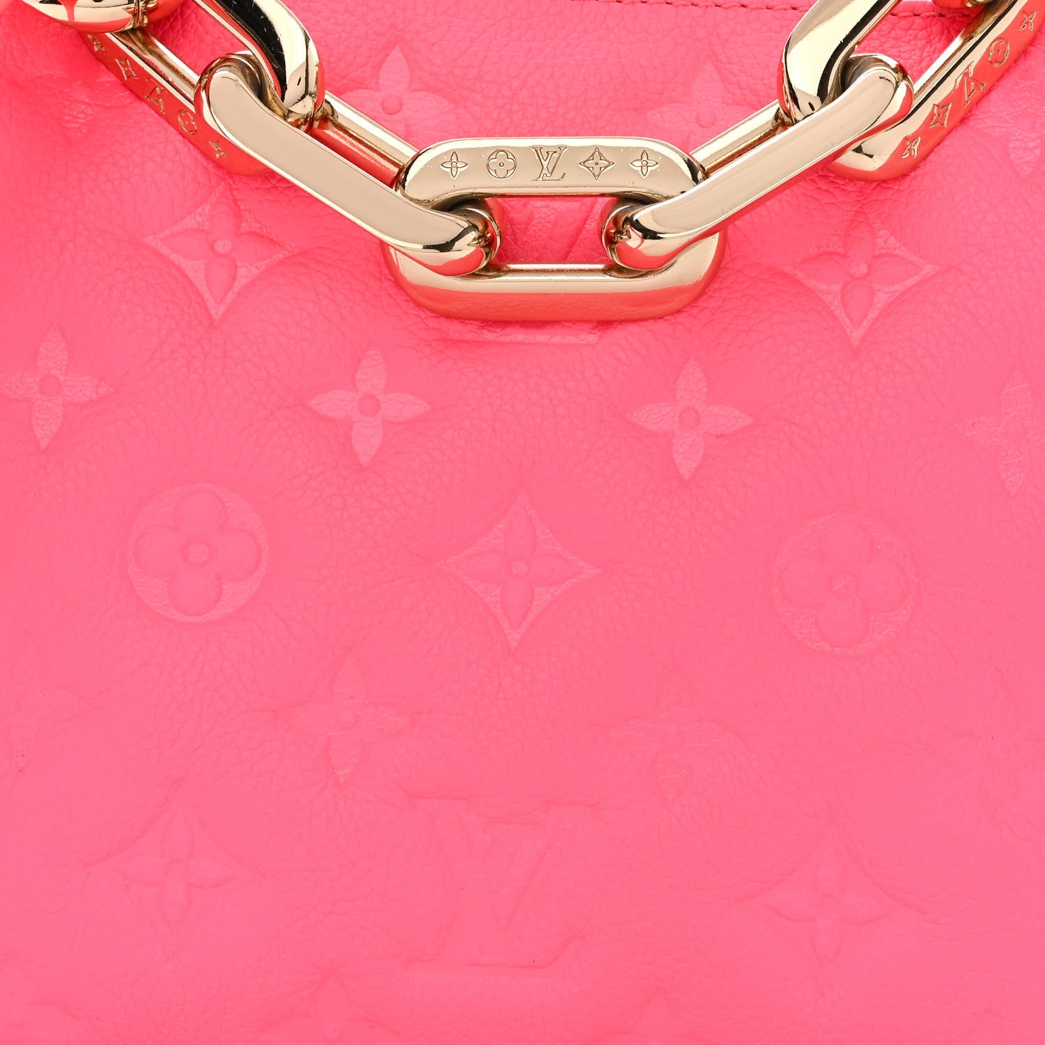 Louis Vuitton Calfskin Embossed Monogram Coussin BB Rose Fluo 9 of 18