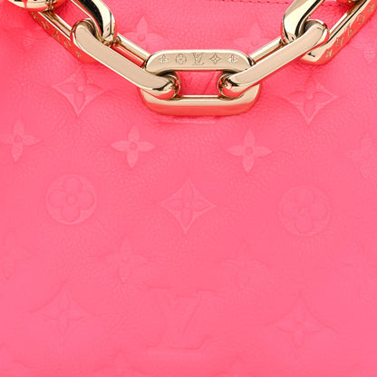 Louis Vuitton Calfskin Embossed Monogram Coussin BB Rose Fluo 9 of 18