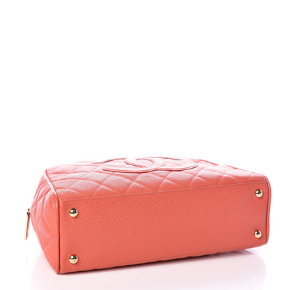 Chanel Caviar Quilted Small Bowler Coral 4 of 11