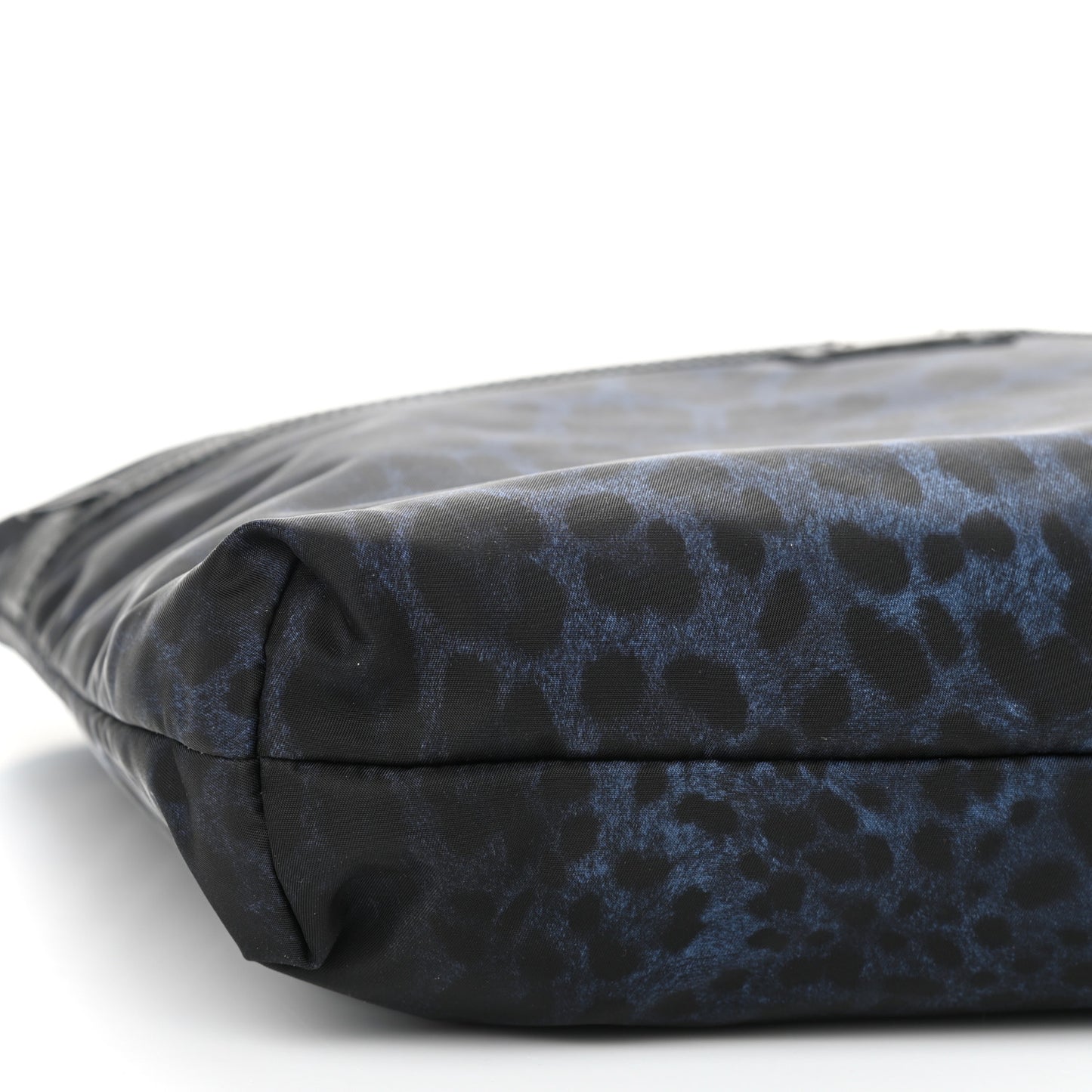 Nylon Leopard Reversible Tote Navy Black