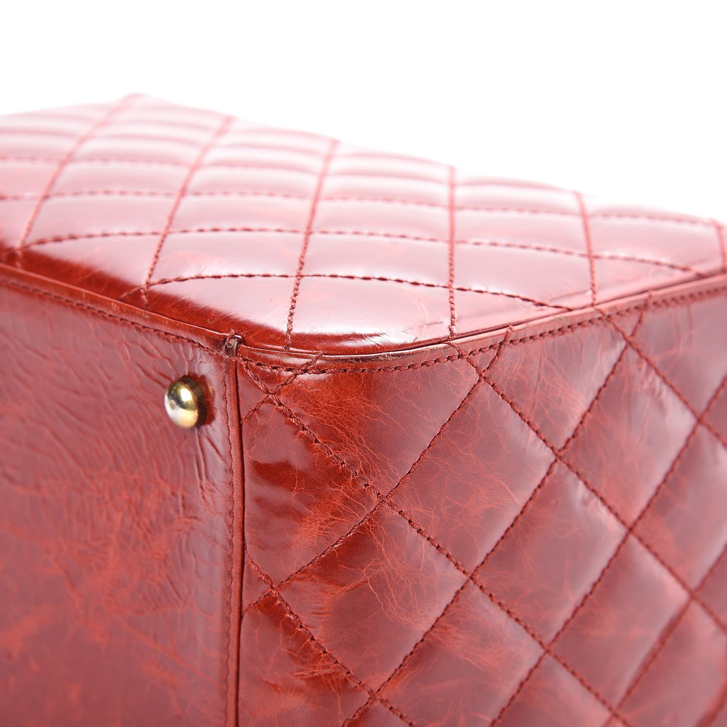 Chanel Glazed Calfskin Quilted Vanity Case Red 14 of 17