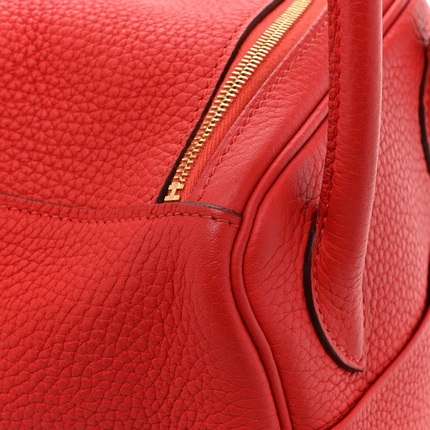 Hermes Taurillon Clemence Lindy 26 Rouge Tomate 16 of 16