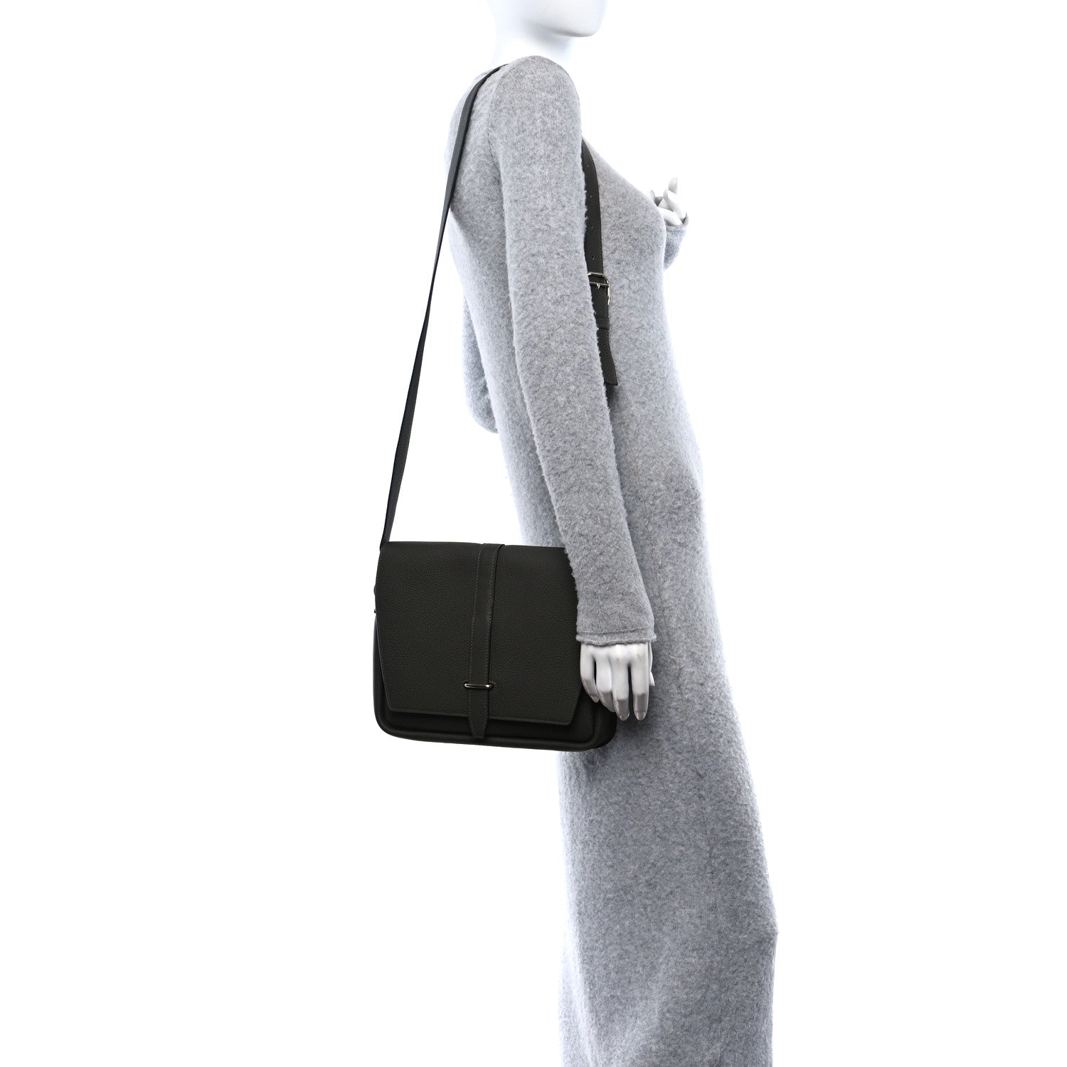 Hermes Togo Steve Light Messenger Vert De Gris 2 of 10