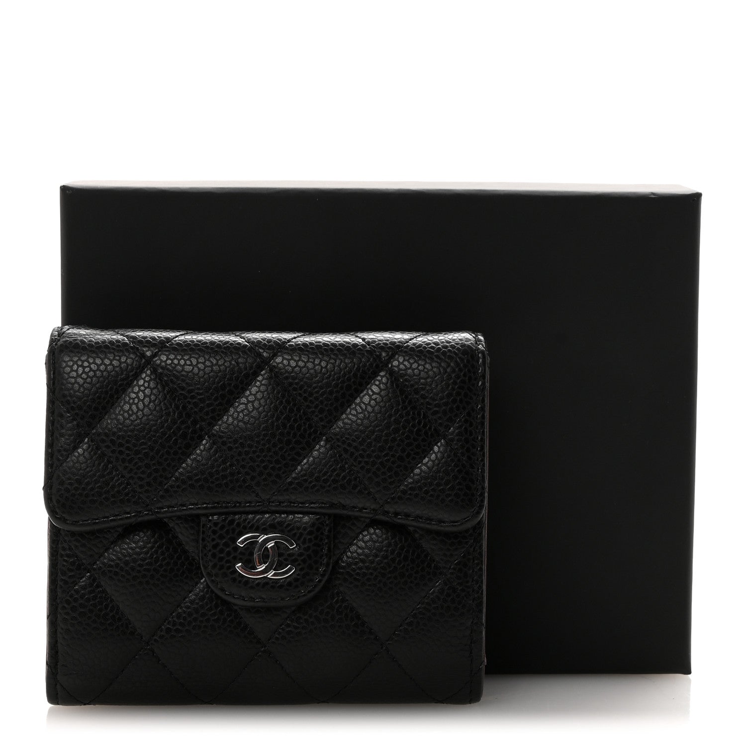 CHANEL Compact Wallet Black Leather 財布 黒 Chanel Caviar Quilted Compact Flap Wallet Black 1878552 – FASHIONPHILE