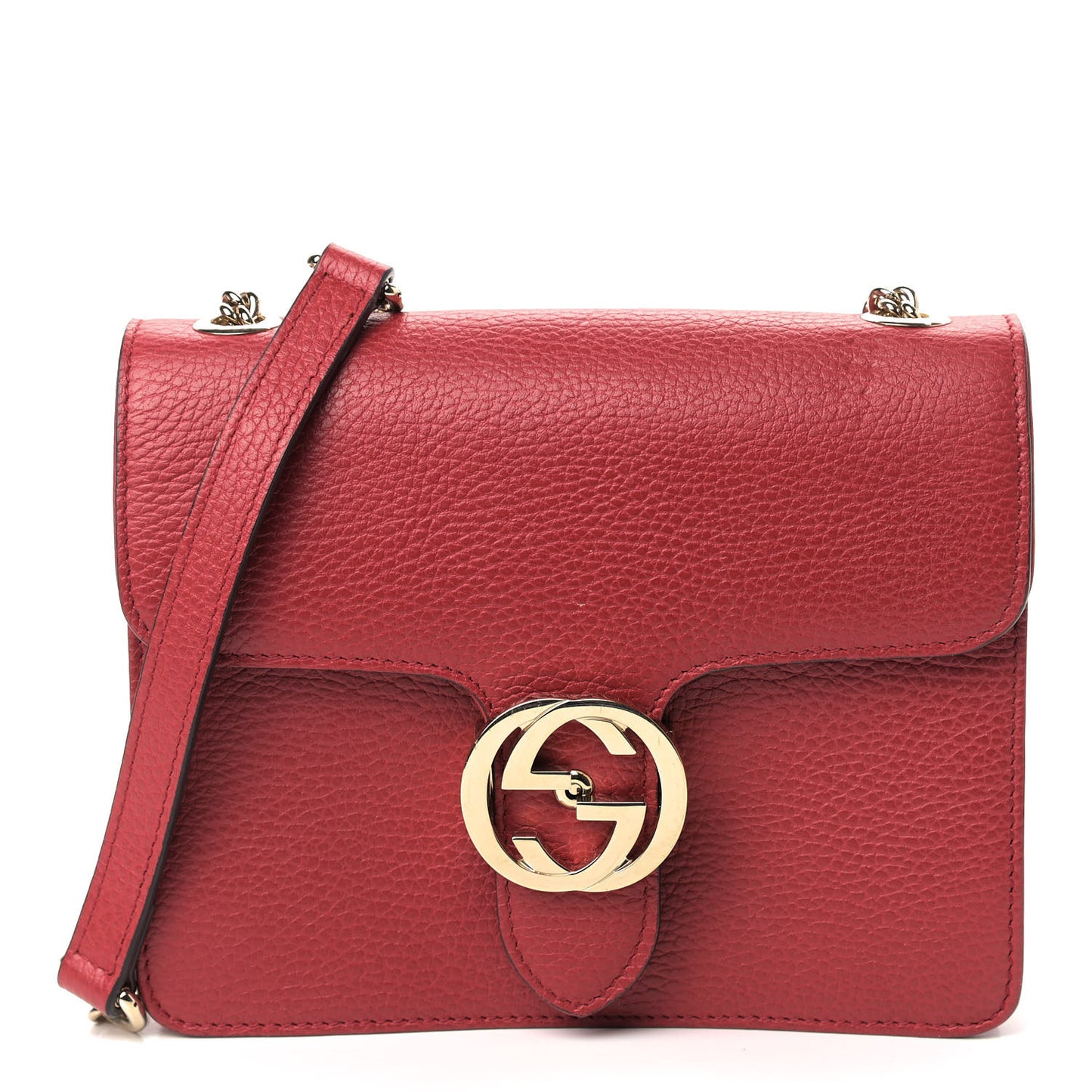 Dollar Calfskin Small Interlocking G Shoulder Bag Red