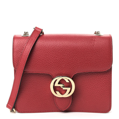 Gucci Dollar Calfskin Small Interlocking G Shoulder Bag Red 1 of 15
