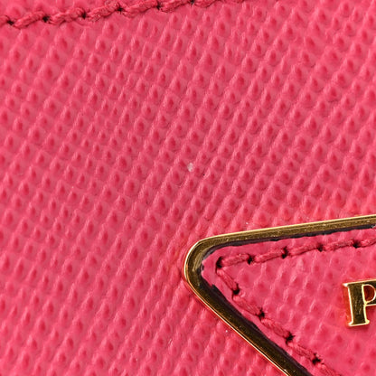 Prada Saffiano Cuir Calfskin Small Panier Bucket Bag Magenta Black 13 of 13