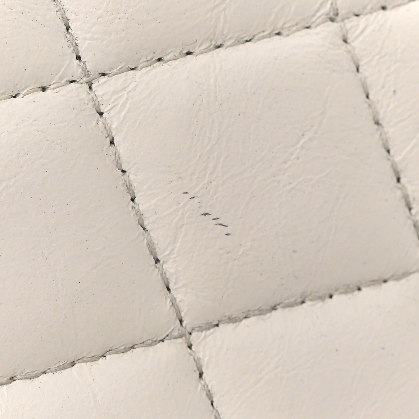 Aged Calfskin Quilted Gabrielle Wallet On Chain WOC White Black