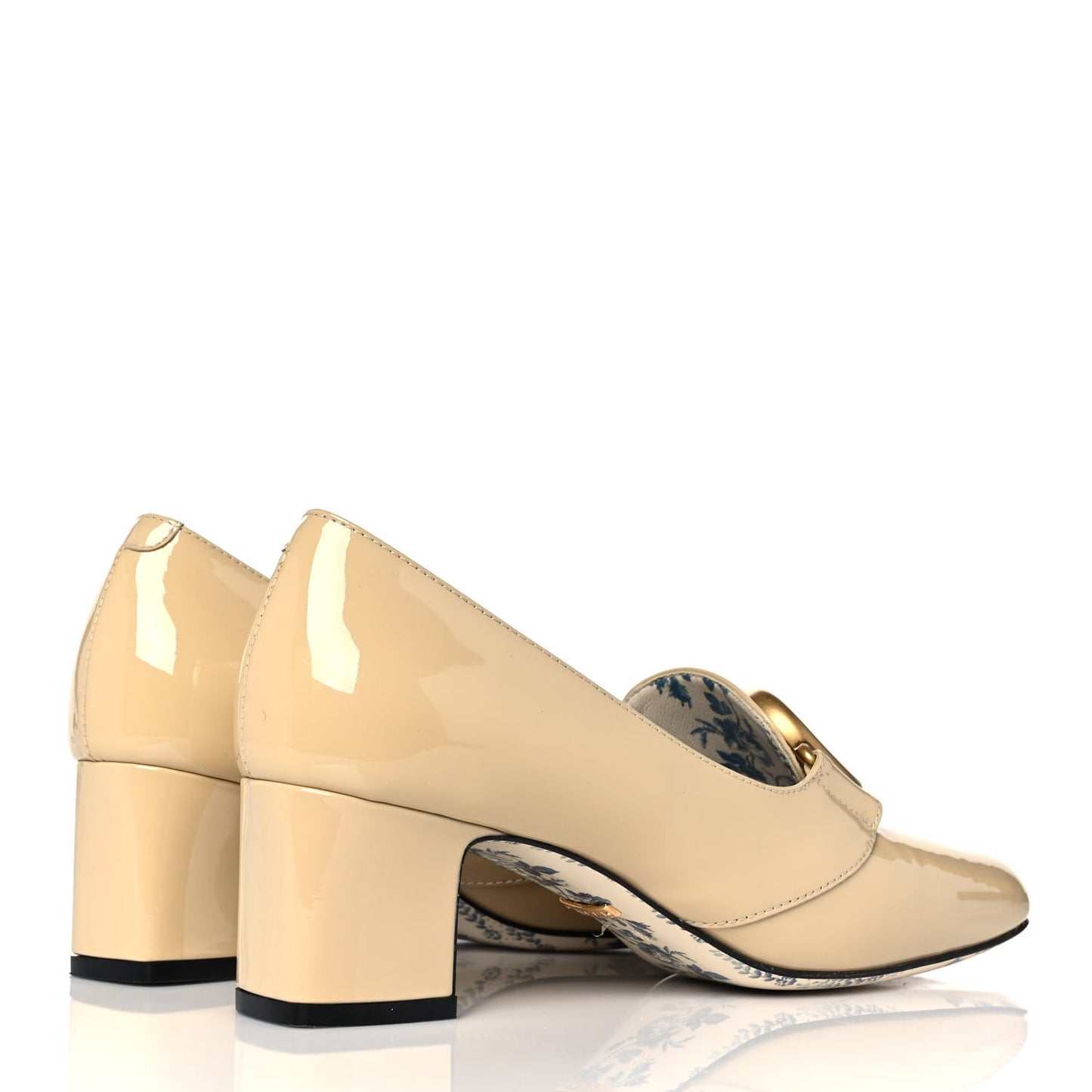 Vernice GG Victoire 55mm Loafer Pumps 37.5 Sand Storm