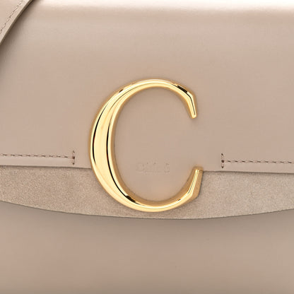 Chloe Shiny Calfskin Suede Small C Double Carry Bag Motty Grey 8 of 10