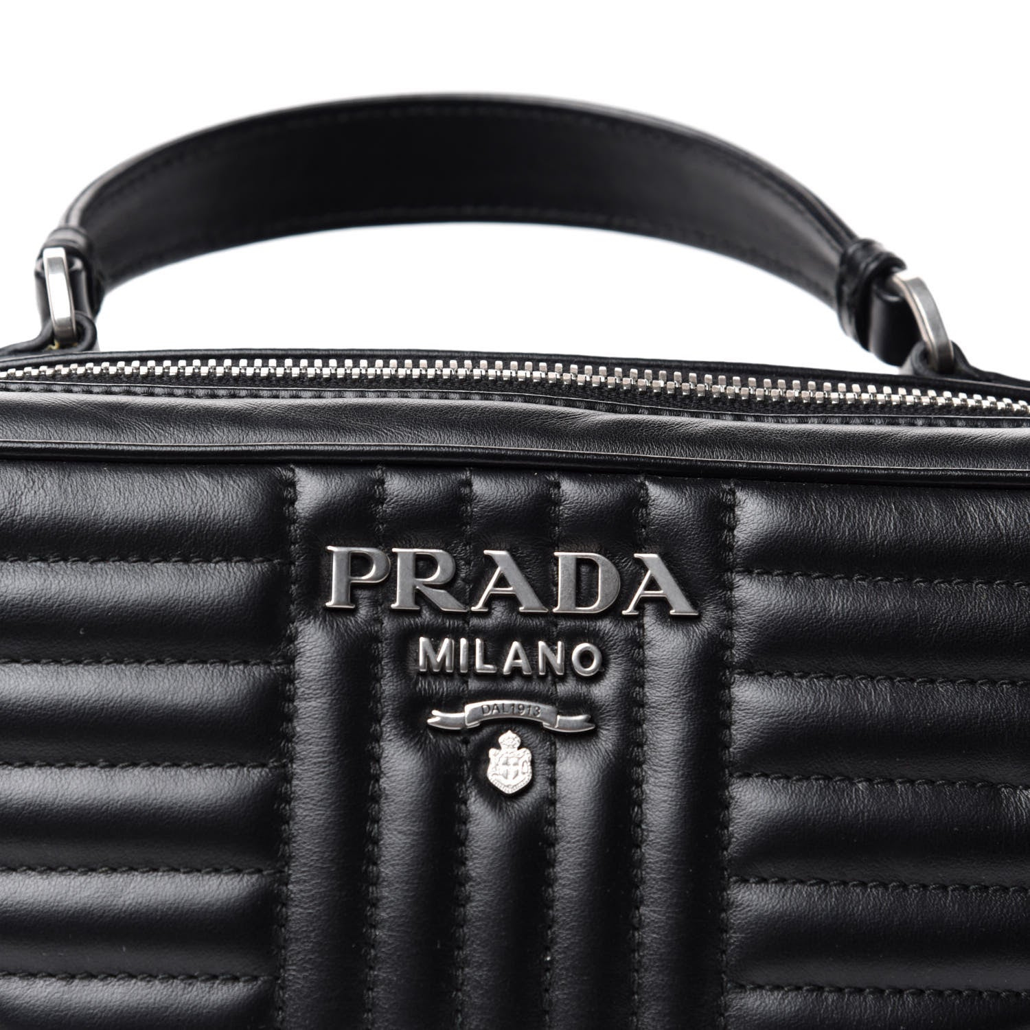 Prada Soft Calfskin Medium Diagramme Crossbody Bag Black 9 of 9