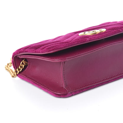 Gucci Velvet Matelasse GG Marmont Mini Bag Fuchsia Violet Cyclamen 7 of 8