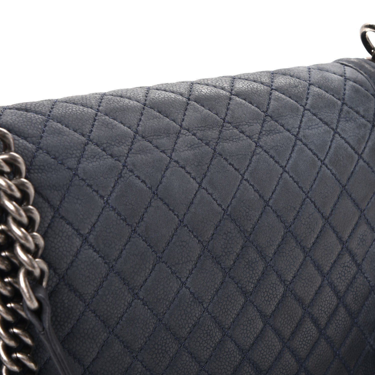 Chanel Iridescent Caviar Quilted Large Boy Flap Navy Blue 10 of 10