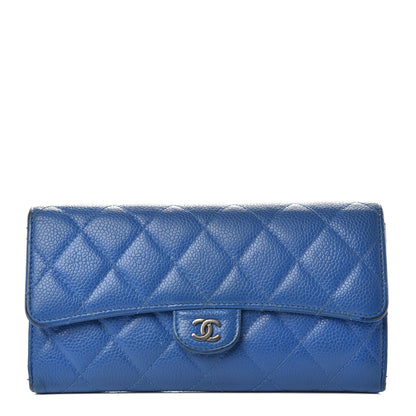 Chanel Caviar Quilted Large Flap Wallet Blue 1 of 9