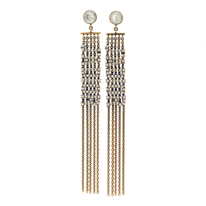 Christian Dior Crystal J'Adior Dangle Chain Earrings Gold 1 of 5