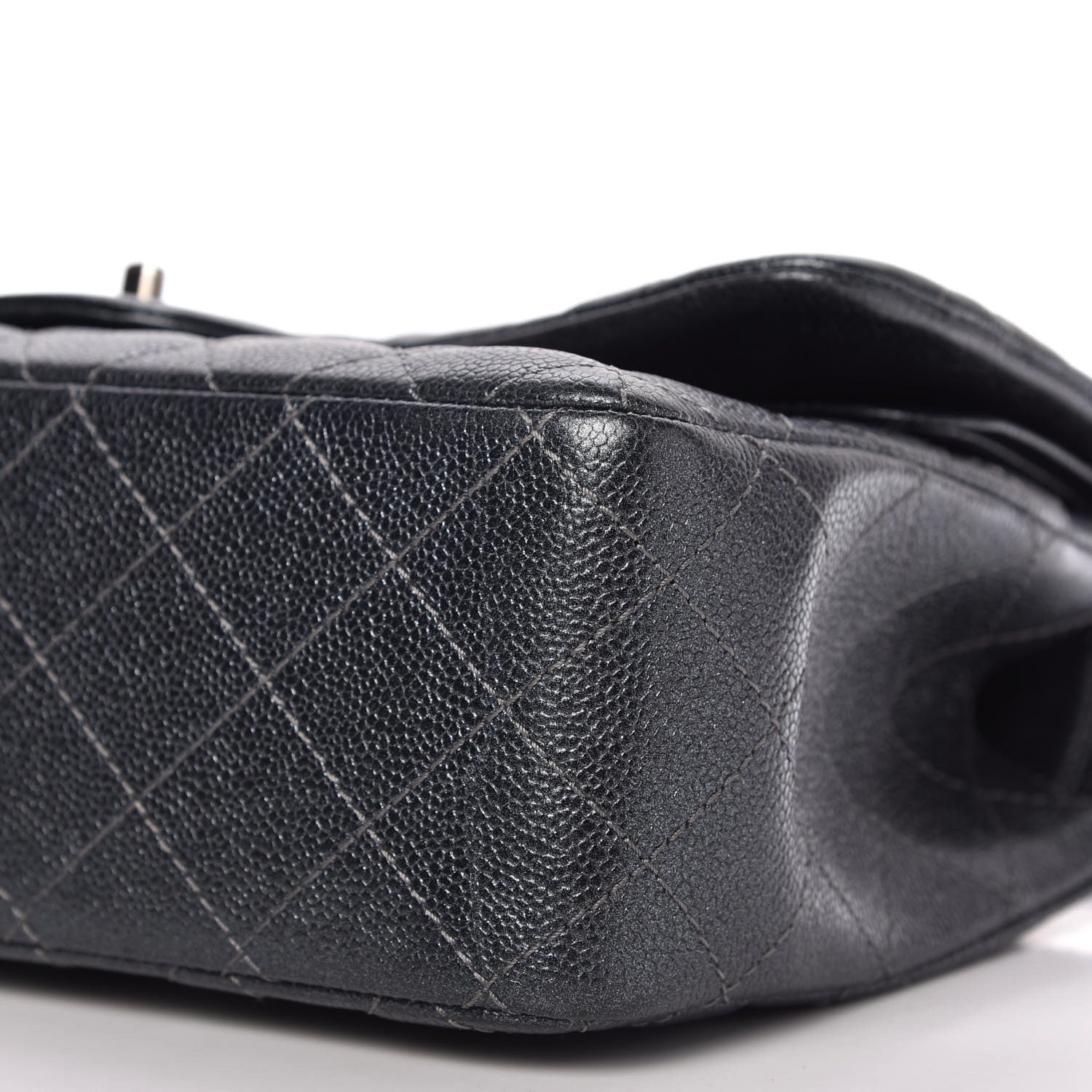 Chanel Pearly Caviar Quilted Jumbo Double Flap Black 7 of 11