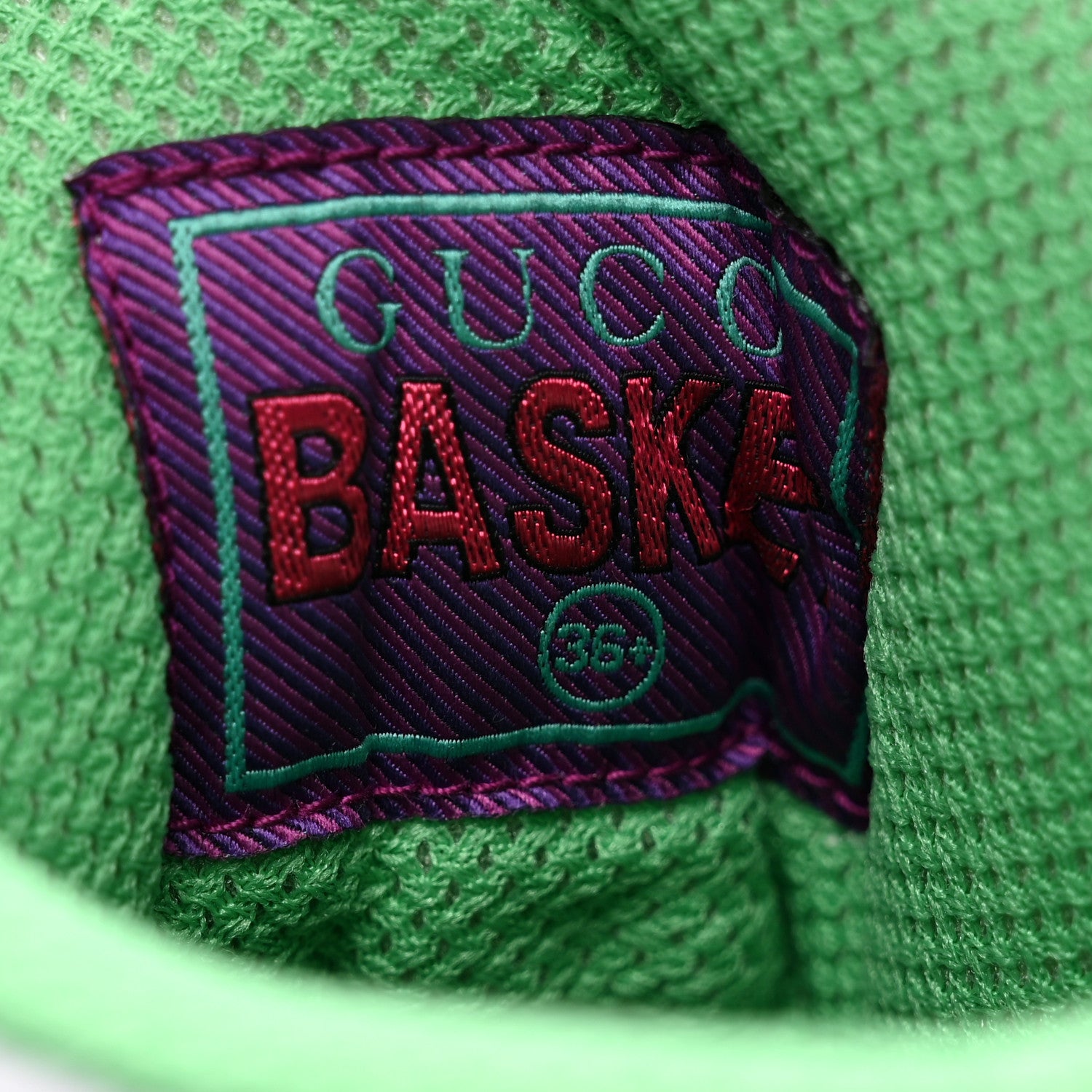 Gucci Demetra Womens Basket High Top Sneakers 36.5 Black Great 36.5 White Grey Sky Hibiscus Red 8 of 9