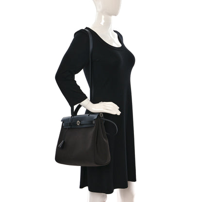 Hermes Military Toile Vache Hunter Herbag Zip Retourne 31 PM Ebene Black 2 of 12