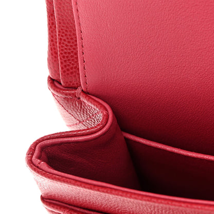 Chanel Caviar Quilted Medium Double Flap Dark Red 14 of 15