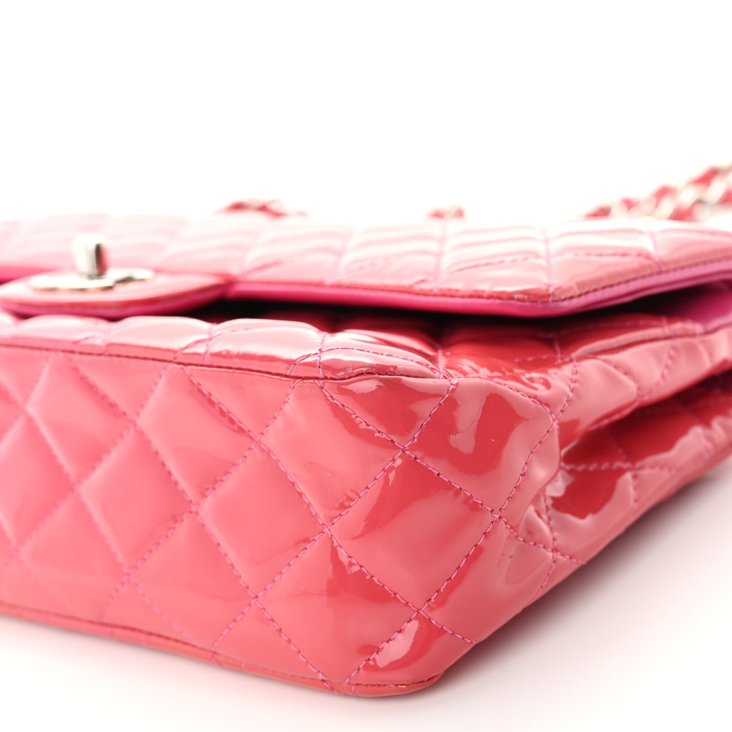 Chanel Patent Calfskin Quilted Medium Double Flap Pink 10 of 10