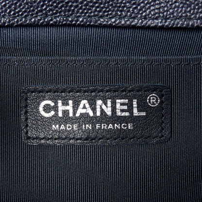 Chanel Caviar Chevron Quilted Medium Boy Flap Black 6 of 10