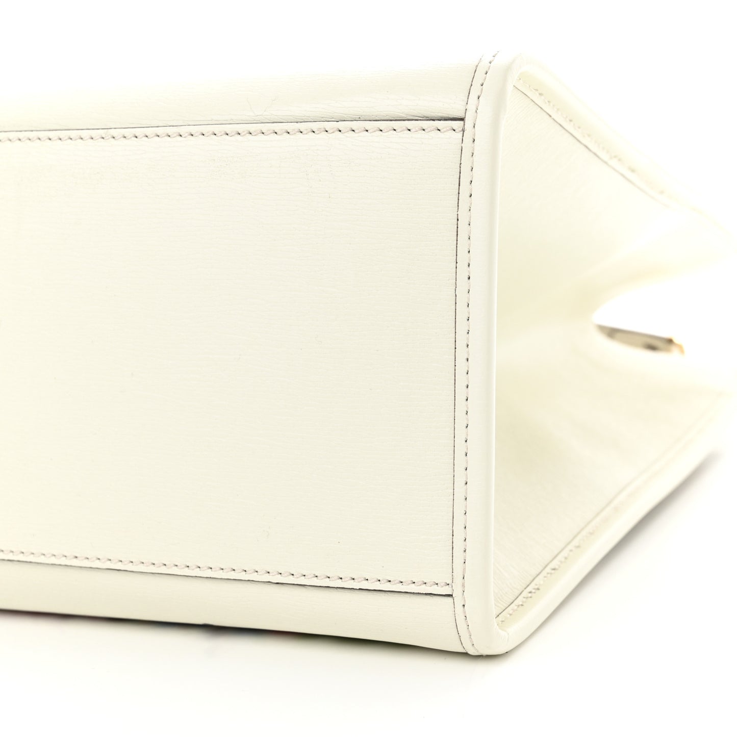 New Shangai Calfskin Tiger Savanah Textured Calfskin Medium Tote Chalky White Multicolor