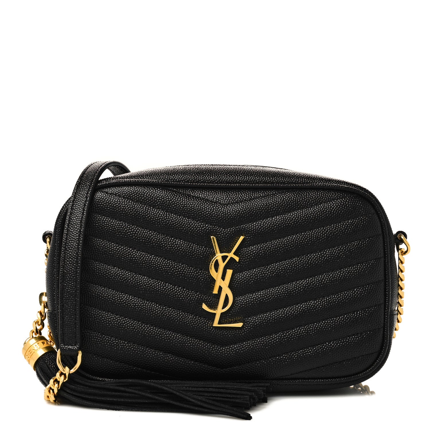 Saint Laurent Grain De Poudre Matelasse Monogram Mini Lou Camera Bag Black 1 of 10