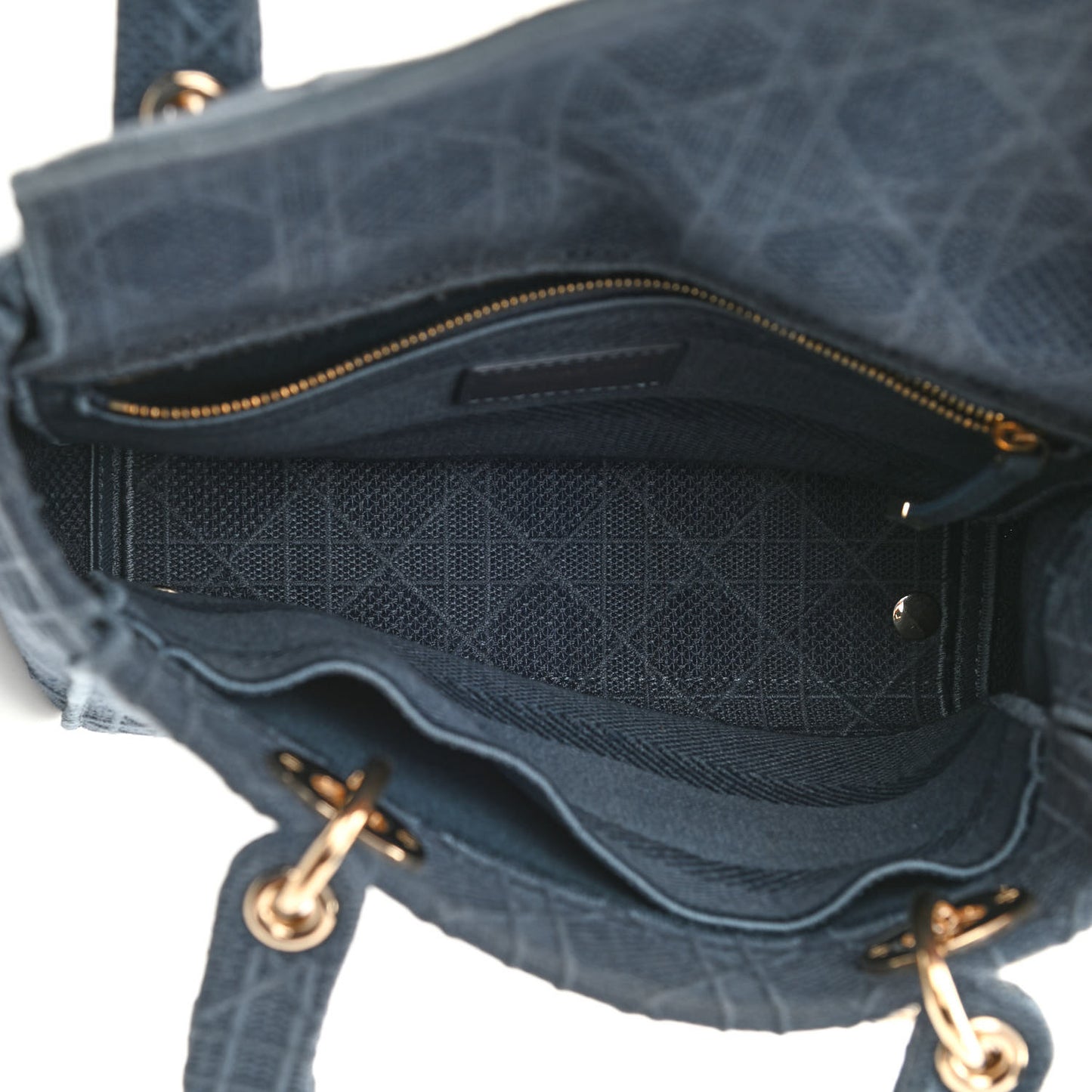 Canvas Embroidered Cannage Medium Lady D-Lite Denim Blue
