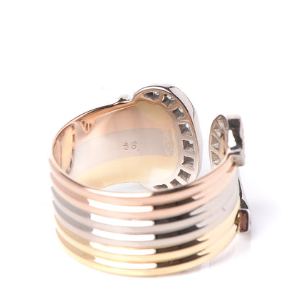 Cartier 18K Pink Yellow White Gold Diamond C De Ring 56 7 7 of 7