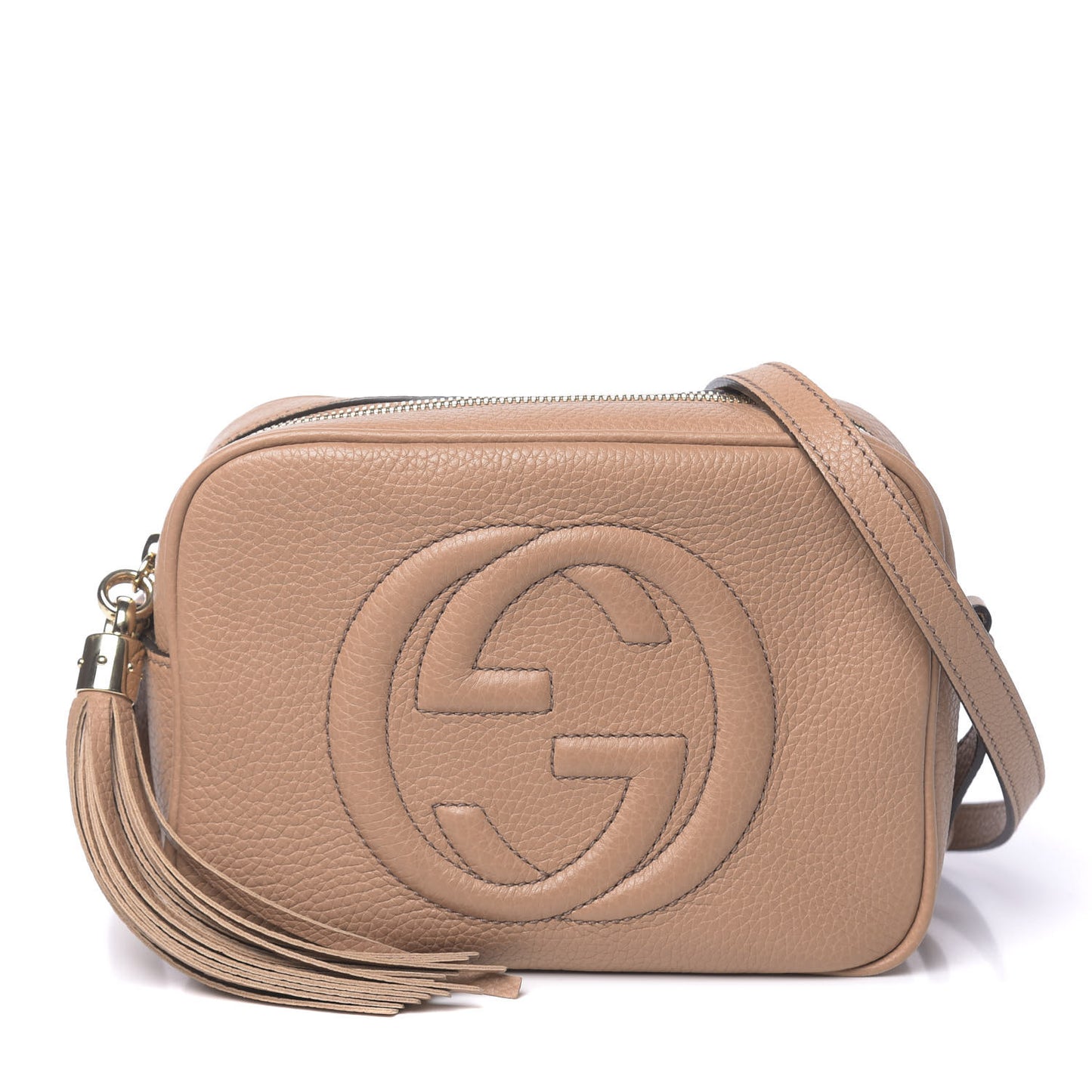 Pebbled Calfskin Small Soho Disco Bag Camelia
