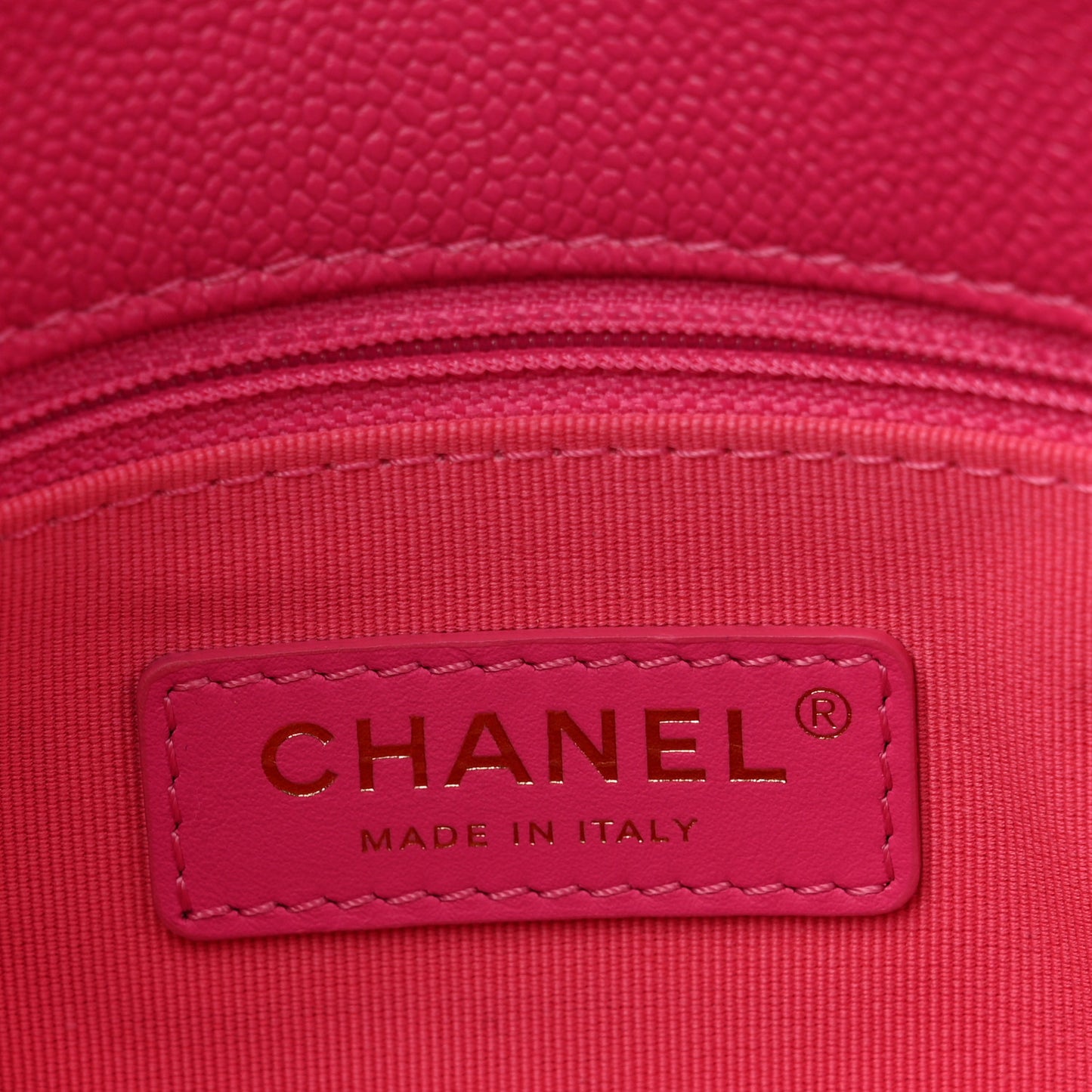 Shiny Caviar Quilted Small Chain Melody Flap Dark Pink