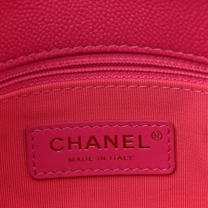 Chanel Shiny Caviar Quilted Small Chain Melody Flap Dark Pink 7 of 11