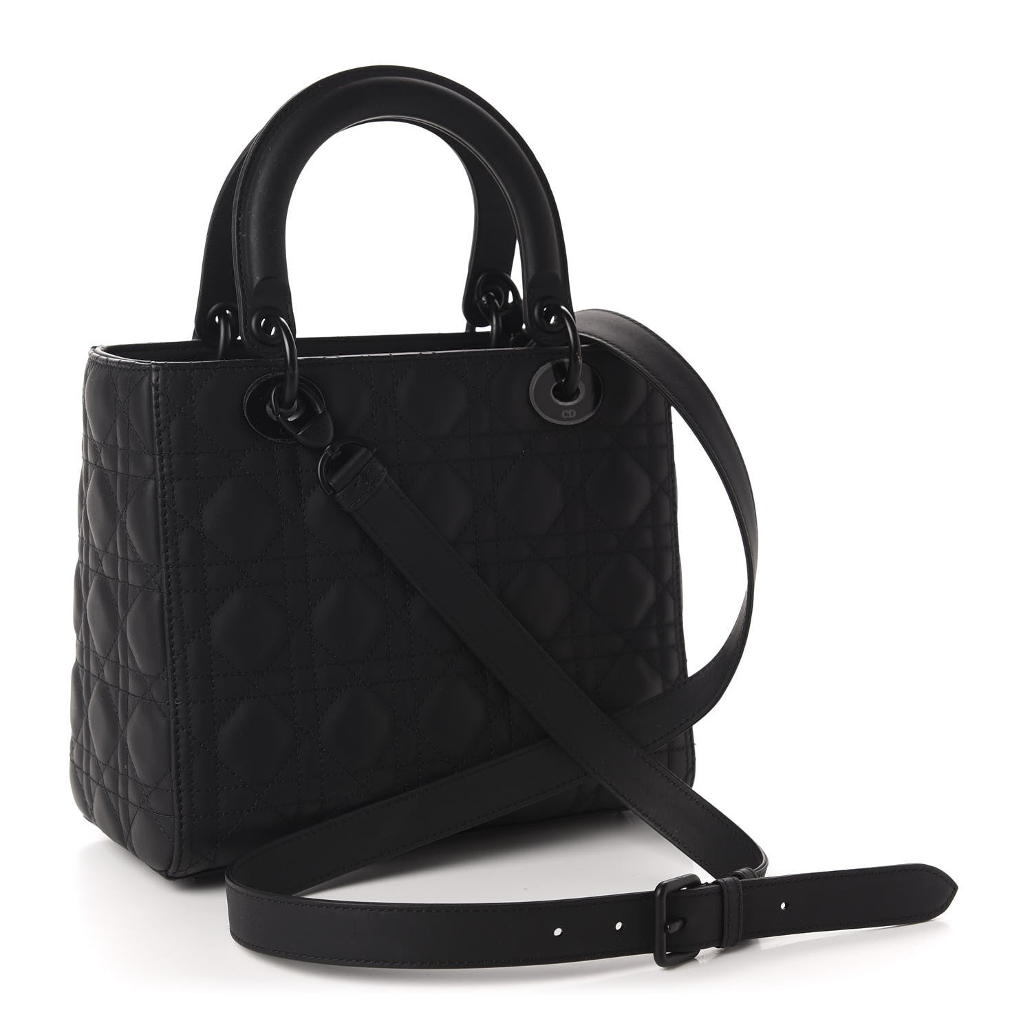 Christian Dior Ultra Matte Calfskin Cannage Medium Lady Dior Black 4 of 11