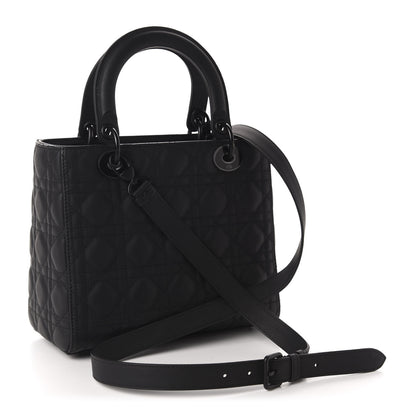 Christian Dior Ultra Matte Calfskin Cannage Medium Lady Dior Black 4 of 11
