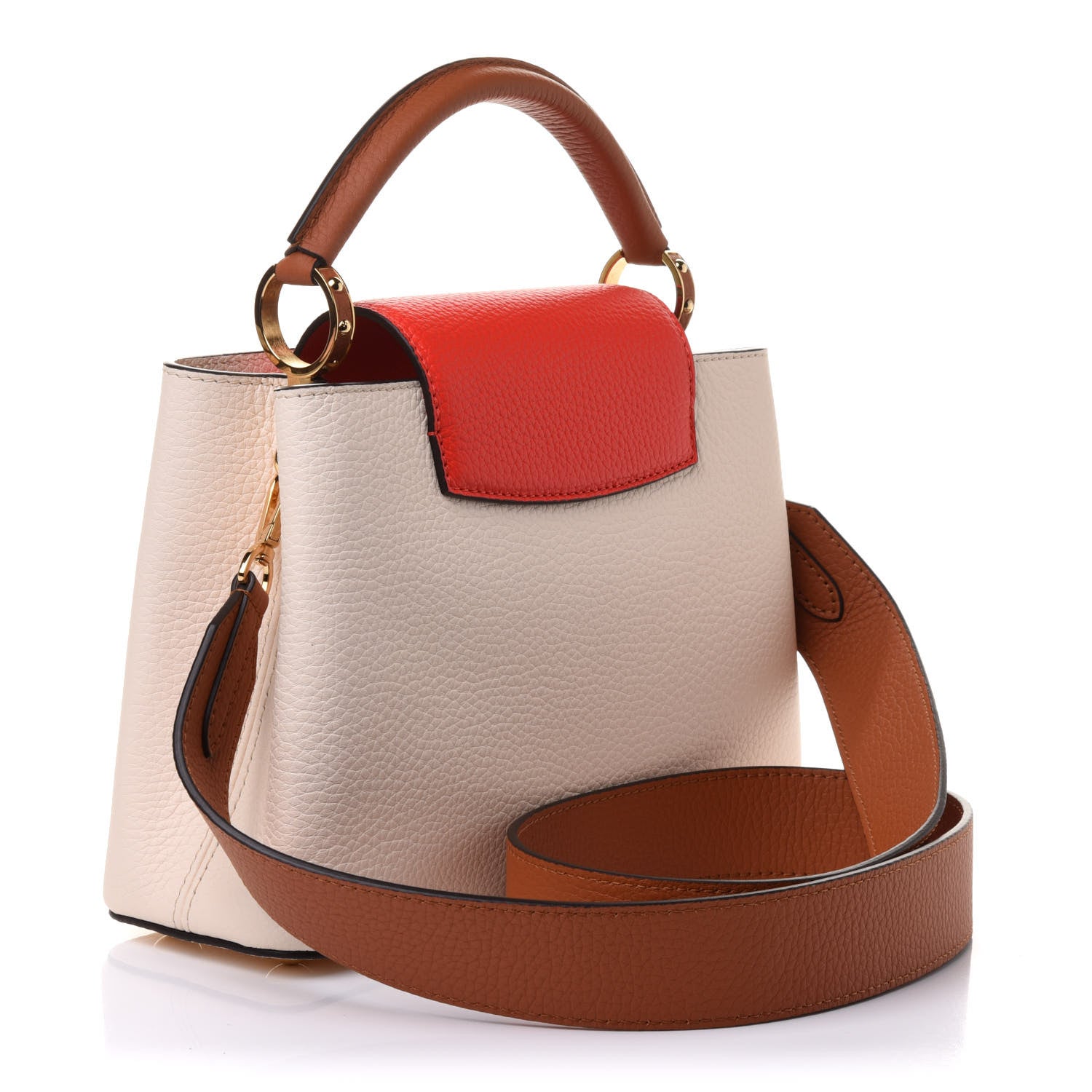 Louis Vuitton Taurillon Capucines BB Vanilla Light Beige Sienna Brown Tonic Orange 3 of 11