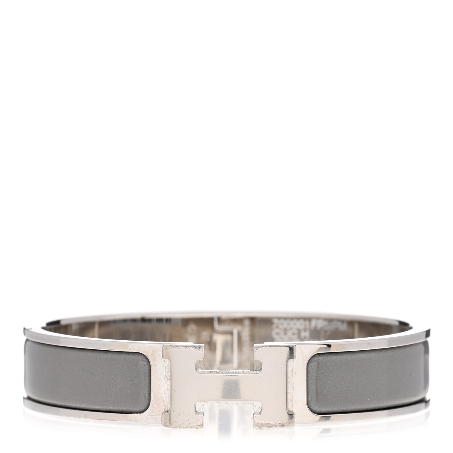 Hermes Enamel Narrow Clic Clac H Bracelet PM Gris Macadam 1 of 5