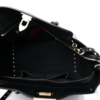 Valentino Garavani Vitello Small Rockstud Double Handle Tote Black 5 of 21