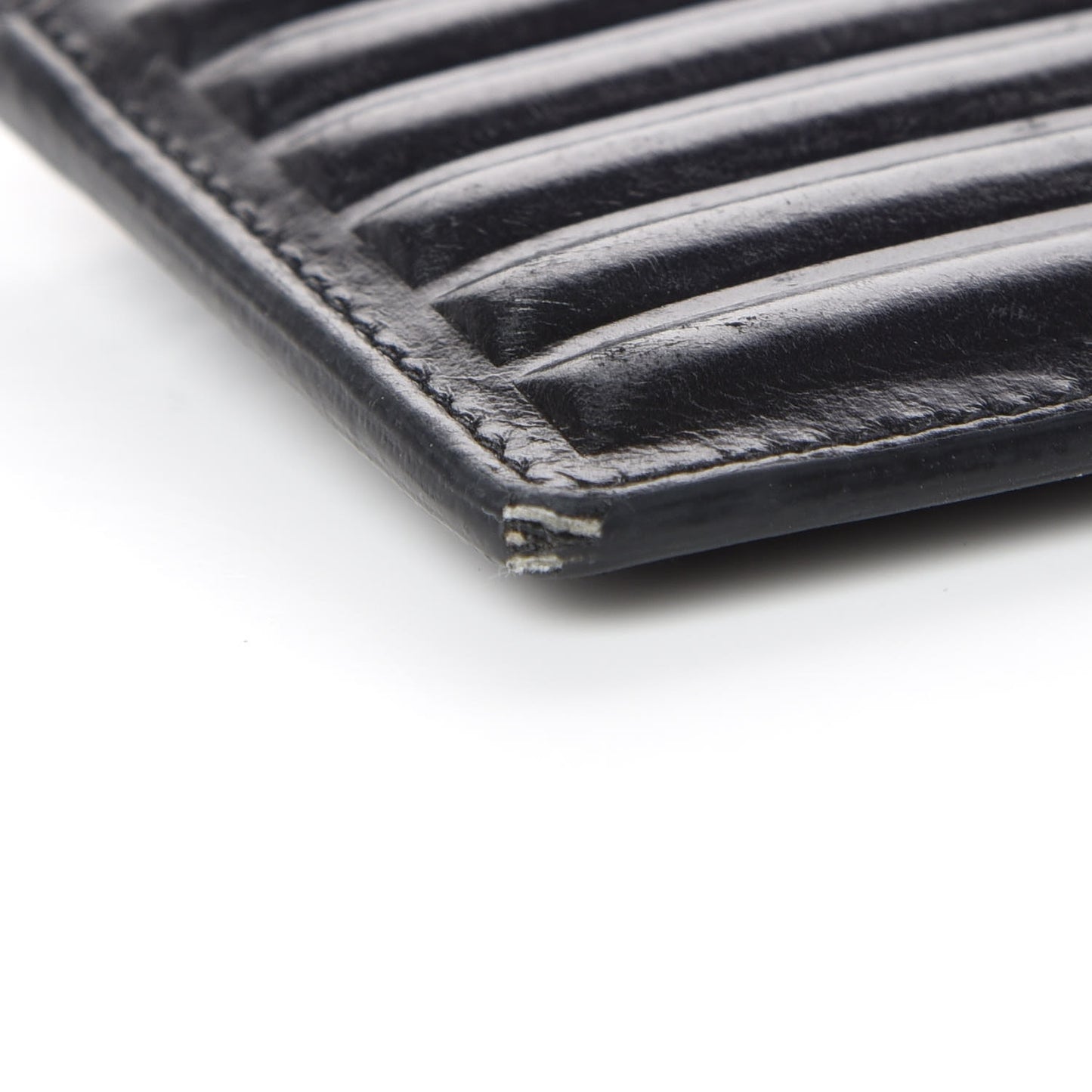 Ribbed Calfskin Opium Monogram Credit Card Case Black