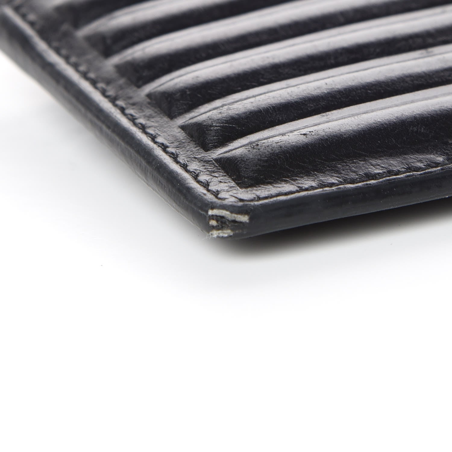 Saint Laurent Ribbed Calfskin Opium Monogram Credit Card Case Black 8 of 12