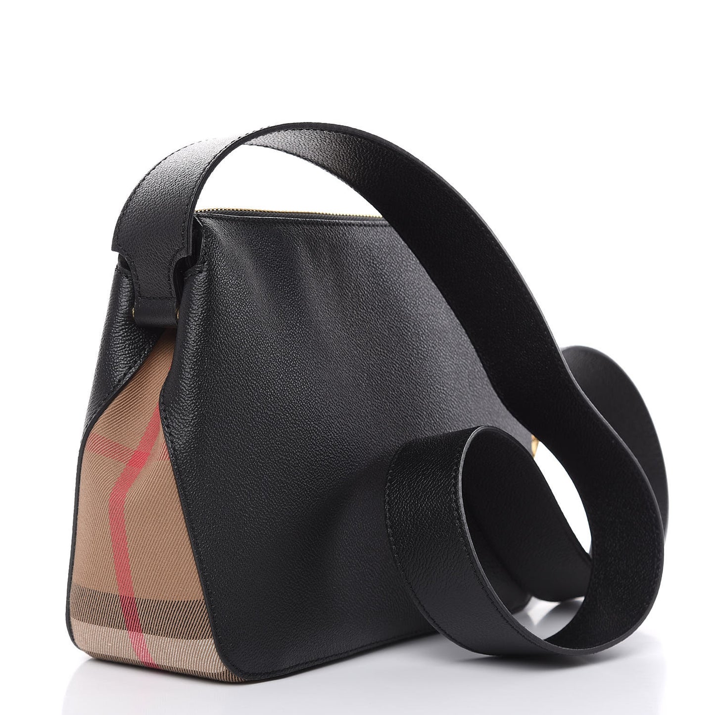 Soft Grain Calfskin House Check Small Helmsley Crossbody Black