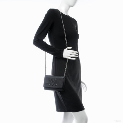 Chanel Caviar Timeless CC Wallet On Chain WOC Black 2 of 9
